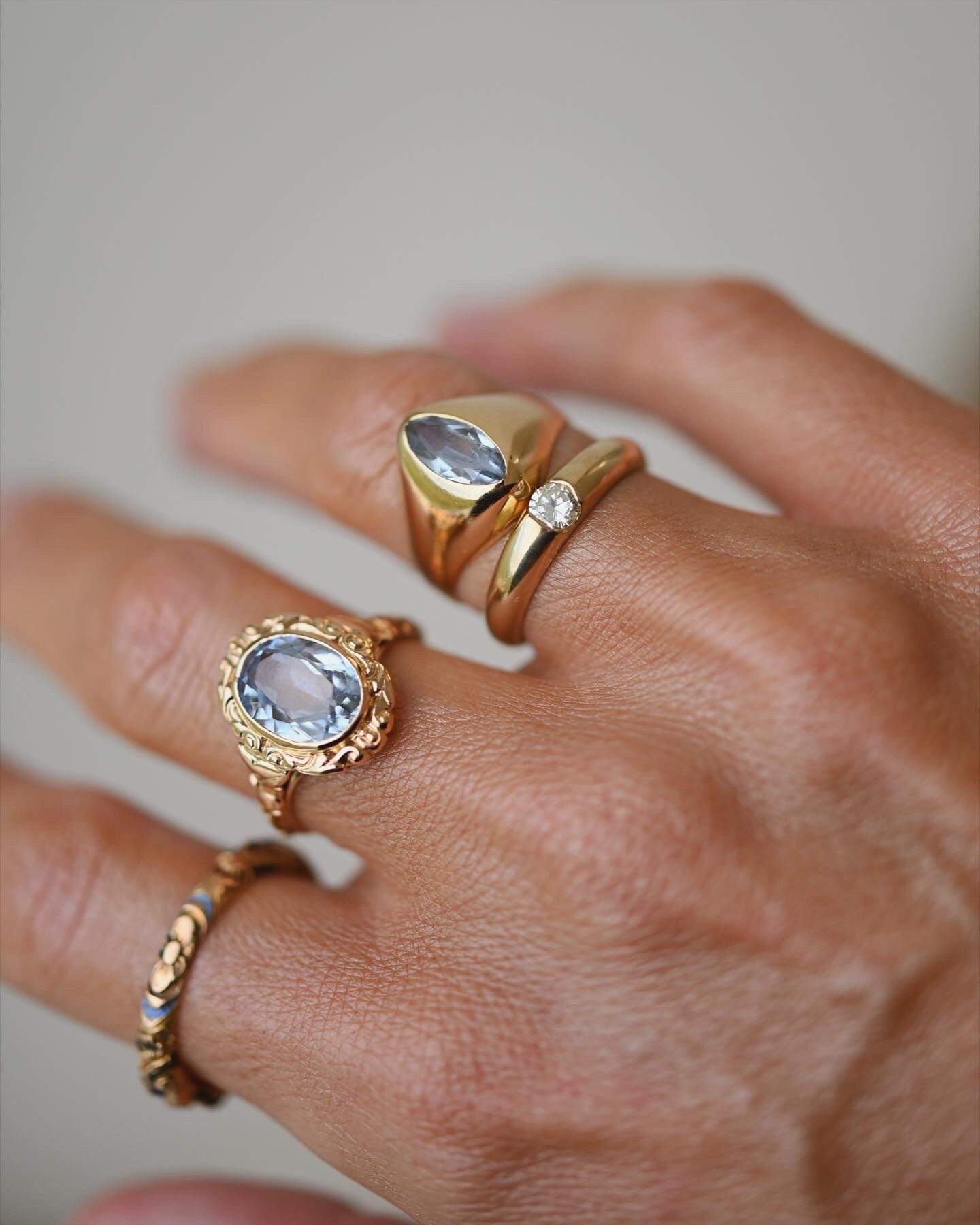 Special Swedish Navette Cut Spinel Ring 18K Gold 1963