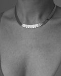 Wide Heavy 34 Grams Brick Link Necklace 14K Gold 1960s