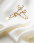 Sweet Short Vintage Box Chain w Heart 18K Gold Italy