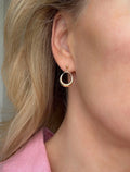 Timeless Vintage Stud Hoop Earrings 18K Gold