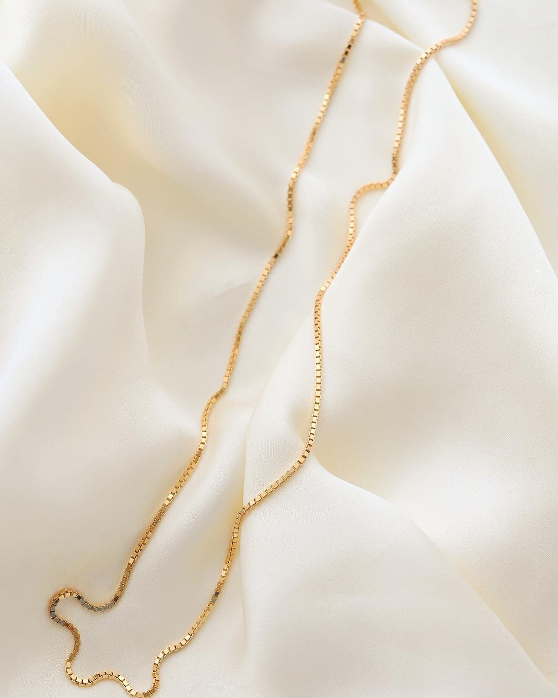 Rare Long Thick Vintage Box Chain Necklace 18K Gold