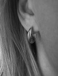 Amazing Special Vintage Hoop Earrings 18K Yellow / White Gold