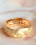Beautiful Edwardian Engraved Wedding Band 1918 18K Gold