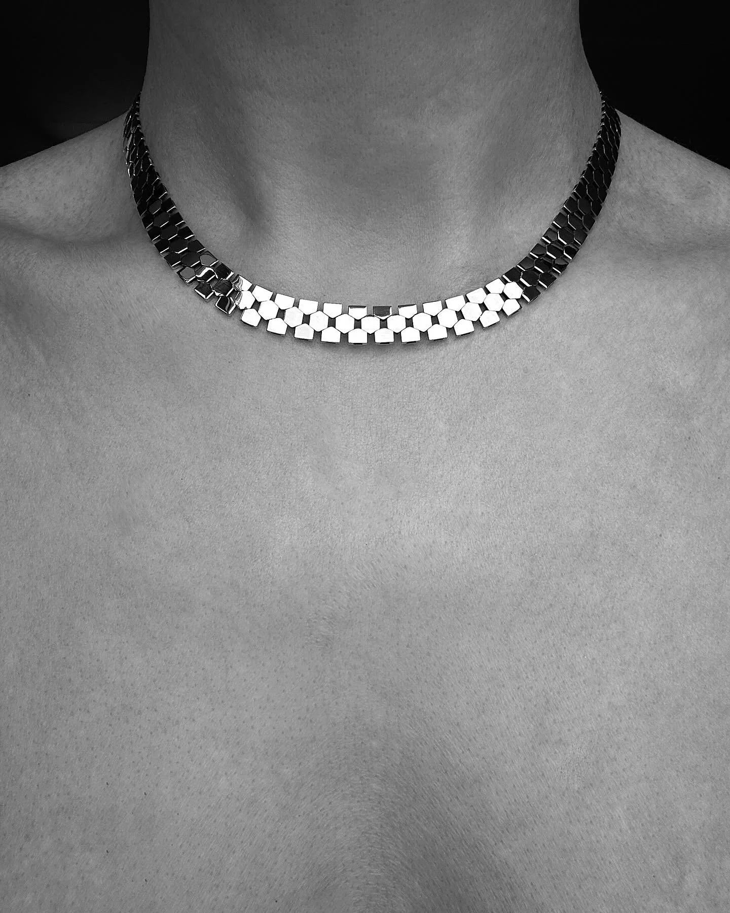 Incredible Octagon Link Necklace 14K Gold Danish Vintage
