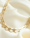 Outstanding Danish Vintage Bee Cell Variation Link Necklace 14K Gold