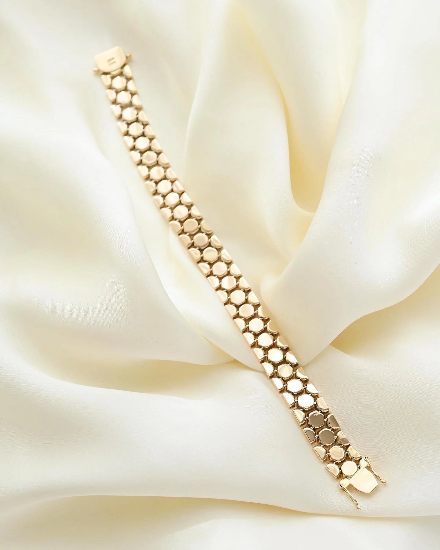 Everyone Will Compliment You Vintage Bracelet w Octagon Links 14K Gold 1960