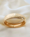 Antique Heavy Swedish Flower Dream Bangle 18K Gold Beg. 1900s