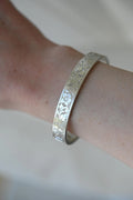 Divine Antique Flower Bangle Sterling Silver 1930s