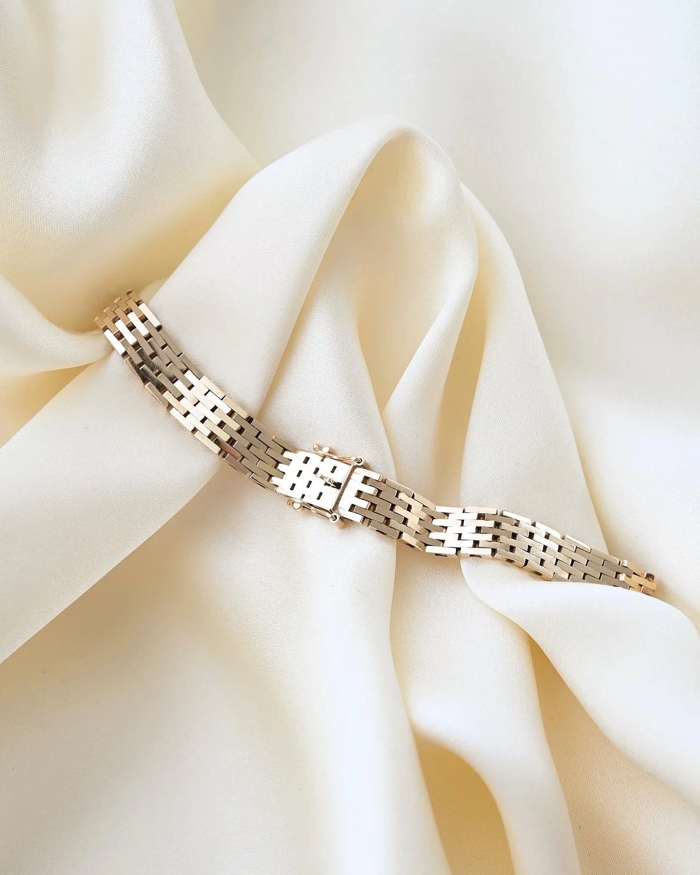 Danish Brick Link Bracelet by Charles Ø 14K Gold 1962-1972
