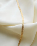Beautiful Two Sided Special Braided Herringbone Necklace 18K Gold