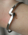 Elegant Bangle w Floating Diamond 0.35 carats 14K White Gold