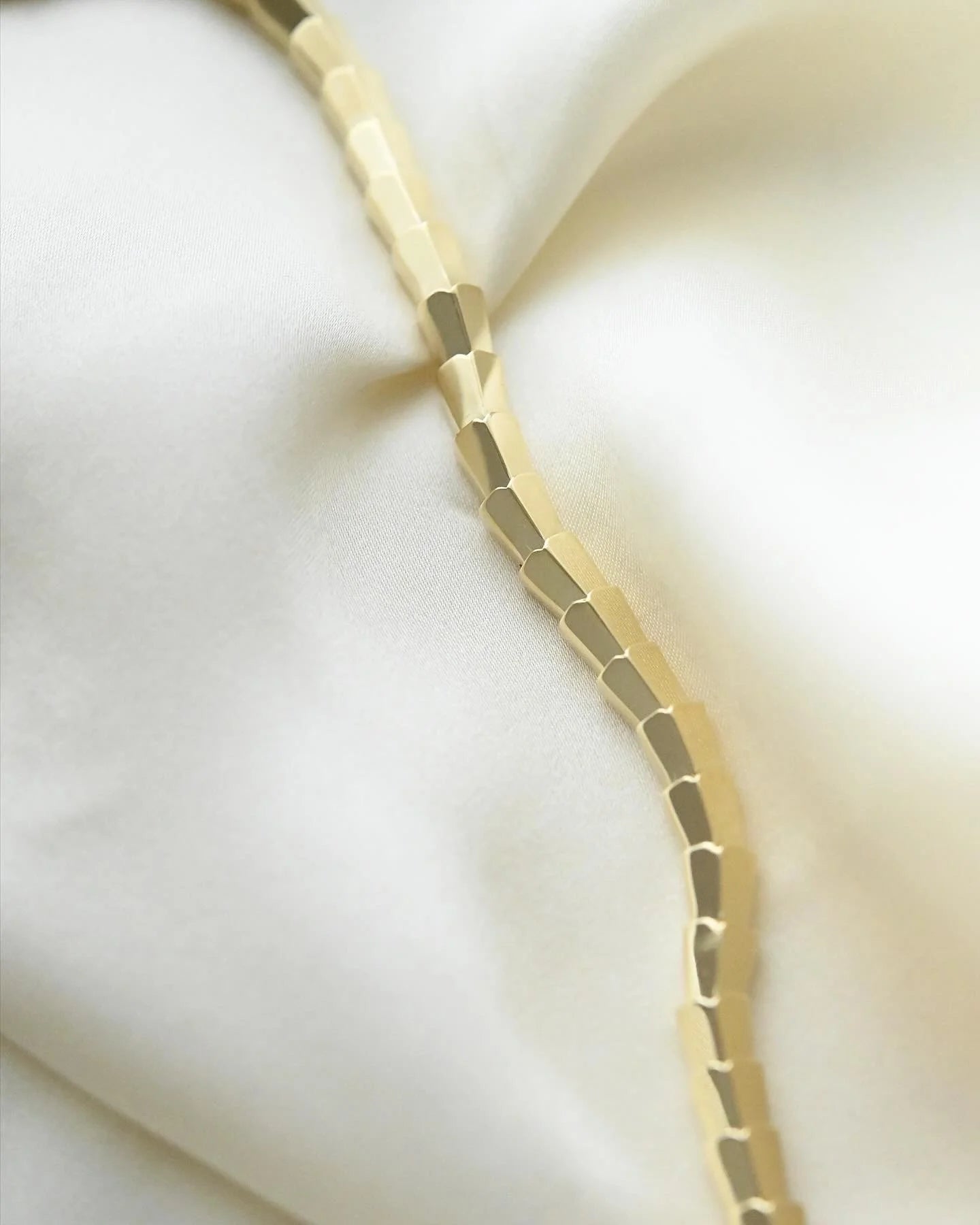 Brilliant Flexible Snake Necklace Danish Vintage 14K Gold 1970s
