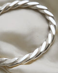 Stunning Danish 60 Grams (!) Vintage Sterling Silver Twisted Bangle