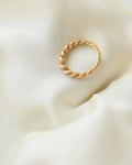 Hidden Heart ❤️ Braided Croissant Ring 18K Gold