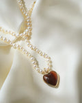 Sublime Banded Agate Heart Pendant 18K Gold