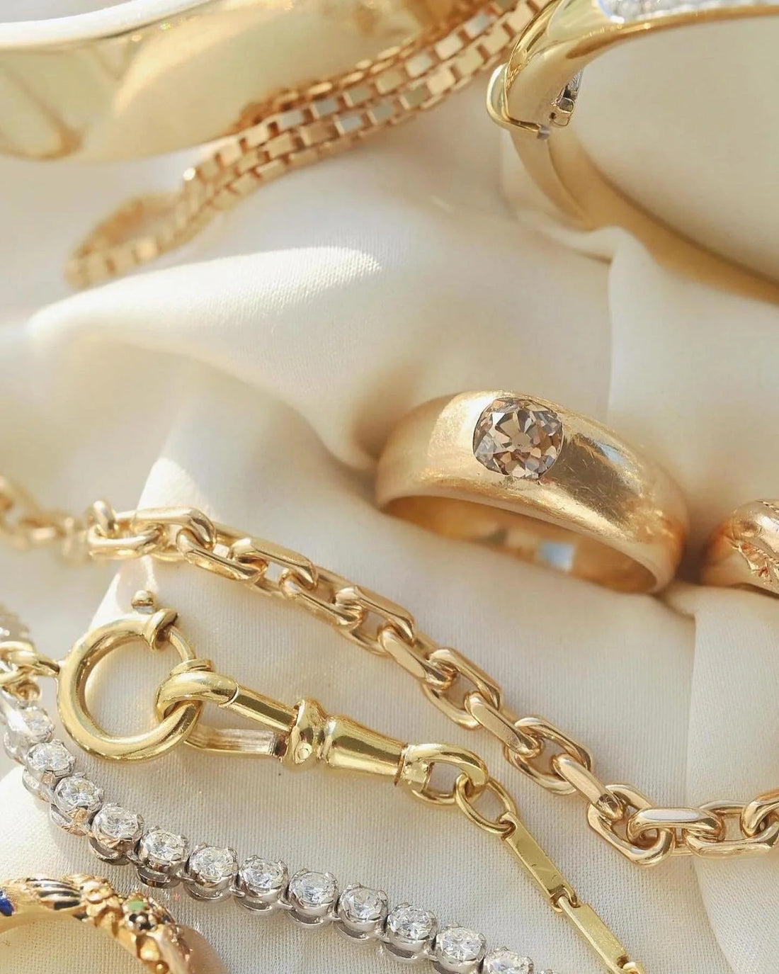 From Personal Collection Champagne Colored Antique Old Cut Diamond Ring 18K Gold 1900s