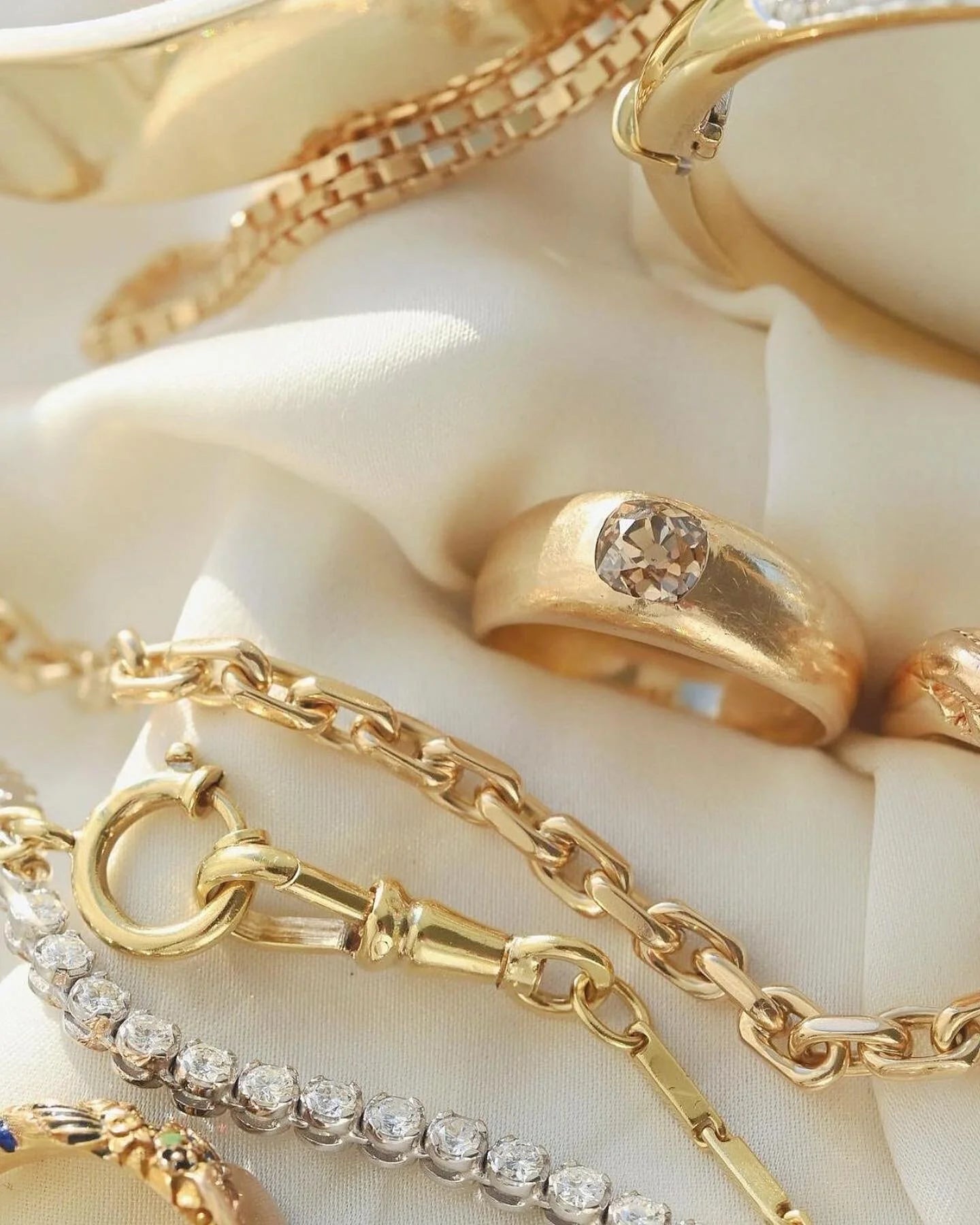 From Personal Collection Champagne Colored Antique Old Cut Diamond Ring 18K Gold 1900s