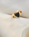 Perfect Antique Blood Stone Signet Coat of Arms Ring 18K Gold 1890s
