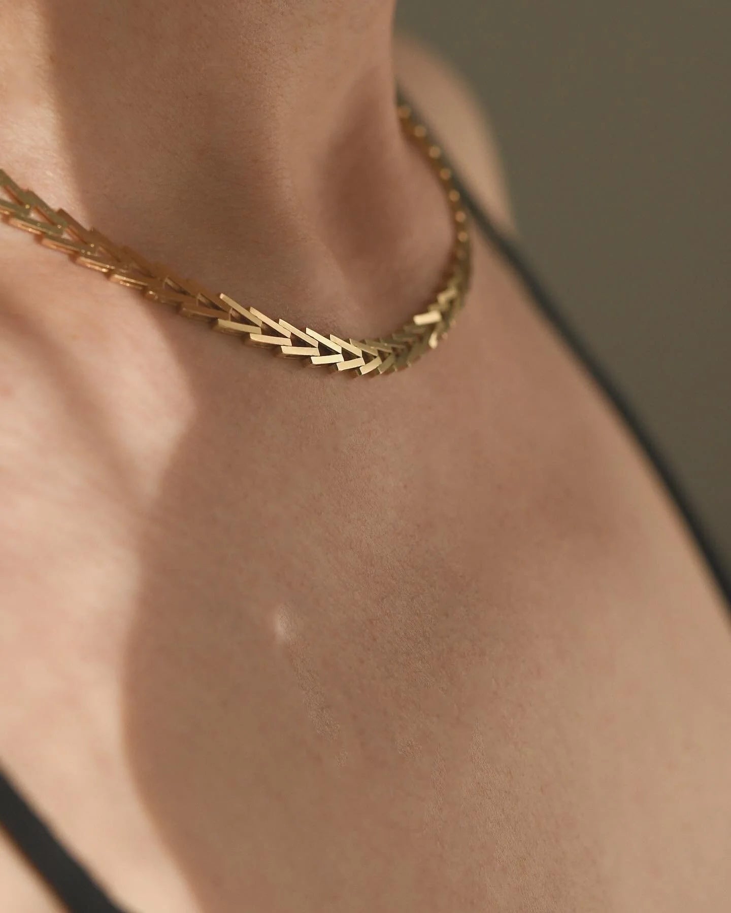 Danish Vintage Geneva Link Chain 14K Gold 1970s
