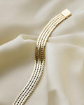 Amazing Danish Vintage Double Row Geneva Bracelet 14K Gold
