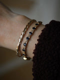Special Midnight Blue Sapphire x Diamond Tennis Bracelet 18K Gold 1960s Denmark