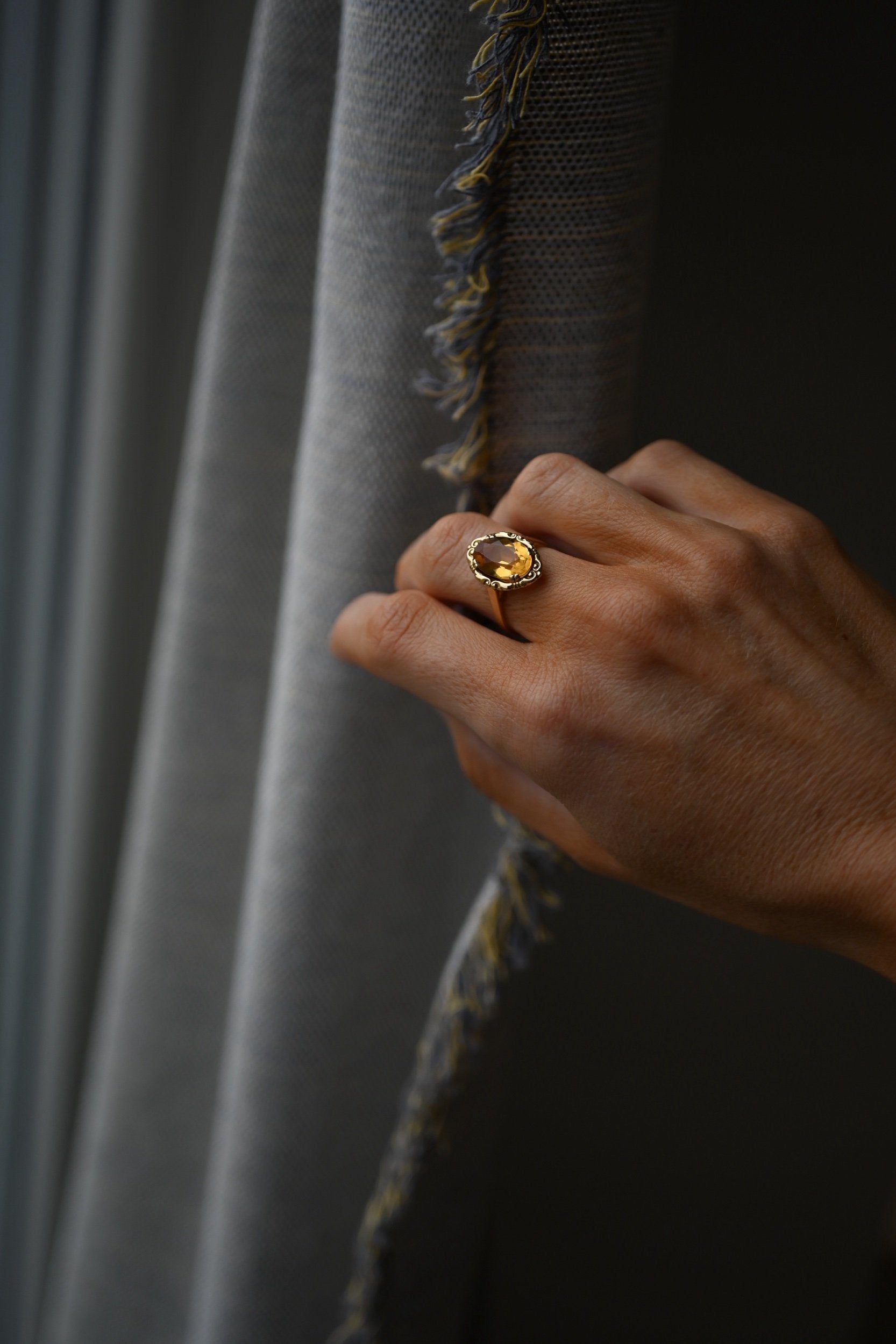 Extraordinary Pool of Blue Topax x 18K Gold Ring Sweden 1950s