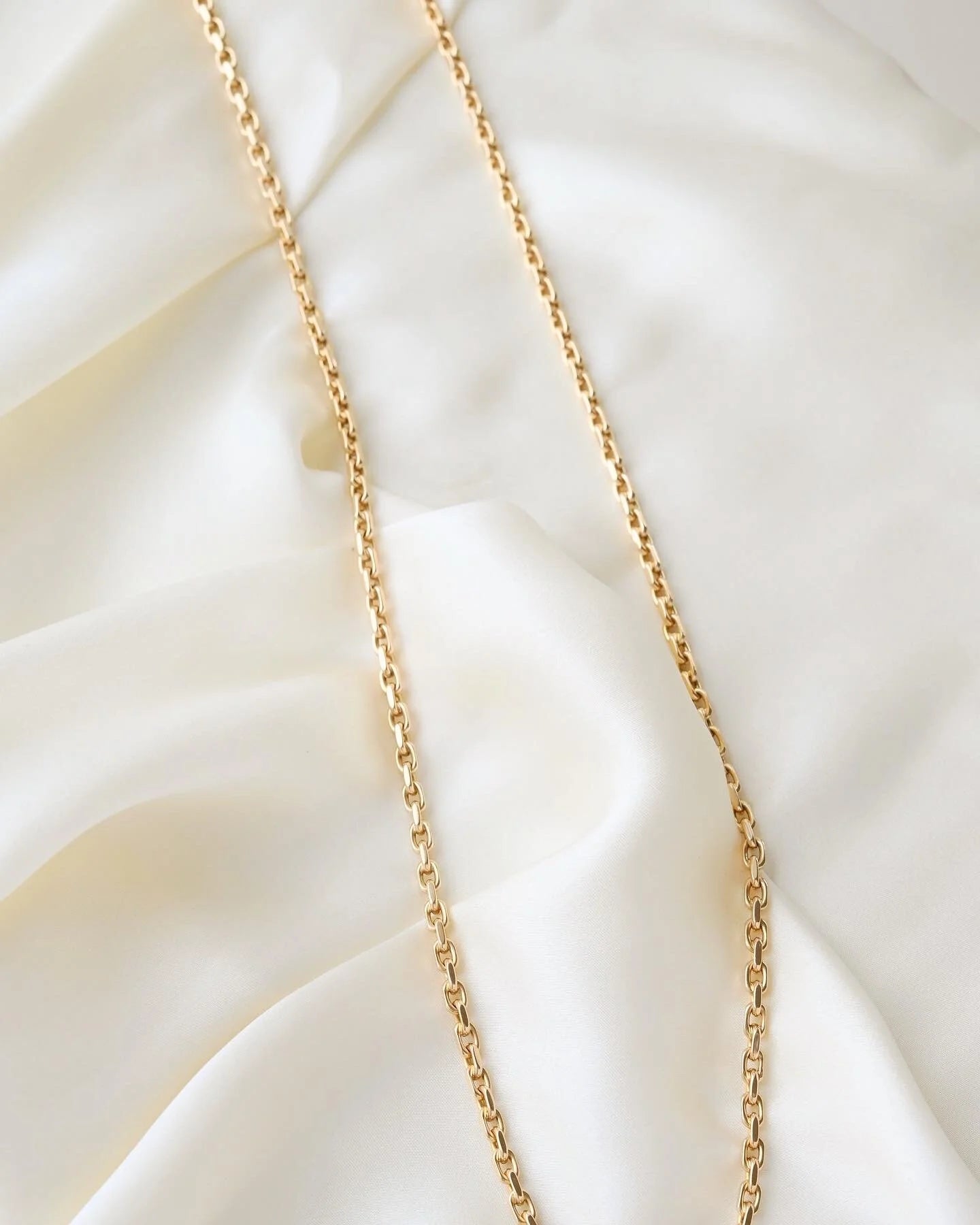 Ultra Long Danish Vintage Anchor Chain 14K Gold