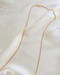 Long Wrap Around Once or Twice 27.4 Inches Faceted Italian Curb Link Necklace 18K Gold