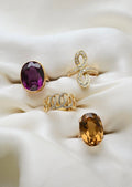 Glorious Huge Amethyst Cocktail Ring 18K Good Gold Vintage 1950s