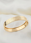 Engraved Luxe Vintage Bangle 18K Gold Sweden 1978