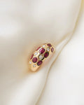 Exquisite Vintage Estate Dome Ring w Rubies and Diamonds 18K Gold