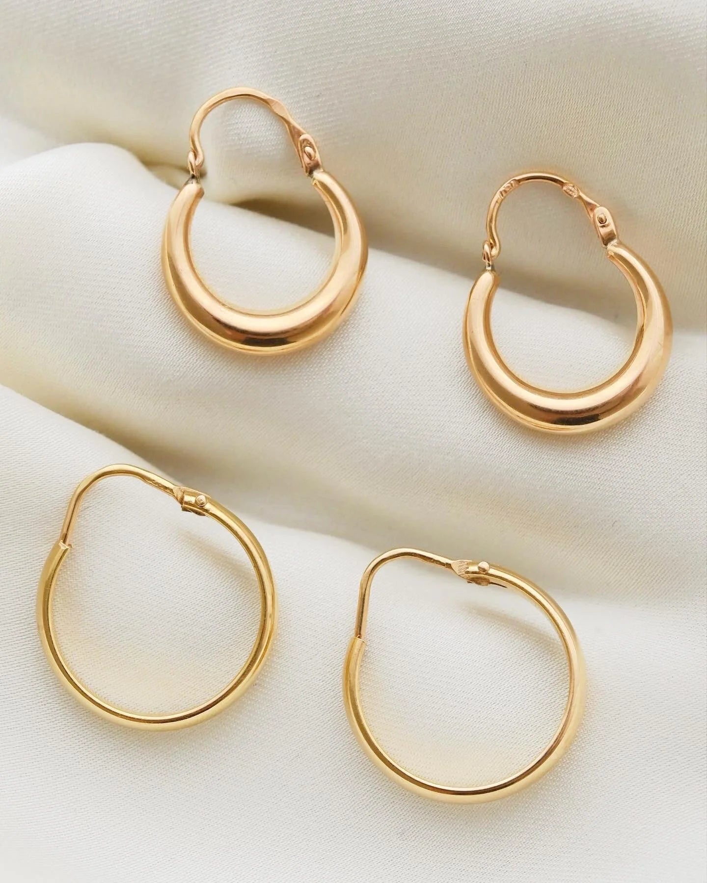 Perfect Never Take Off Swedish Vintage Hoops 18K Gold