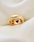 Rare Swedish Vintage Ring Princess Cut Diamonds and Heart Sapphire 18K Gold
