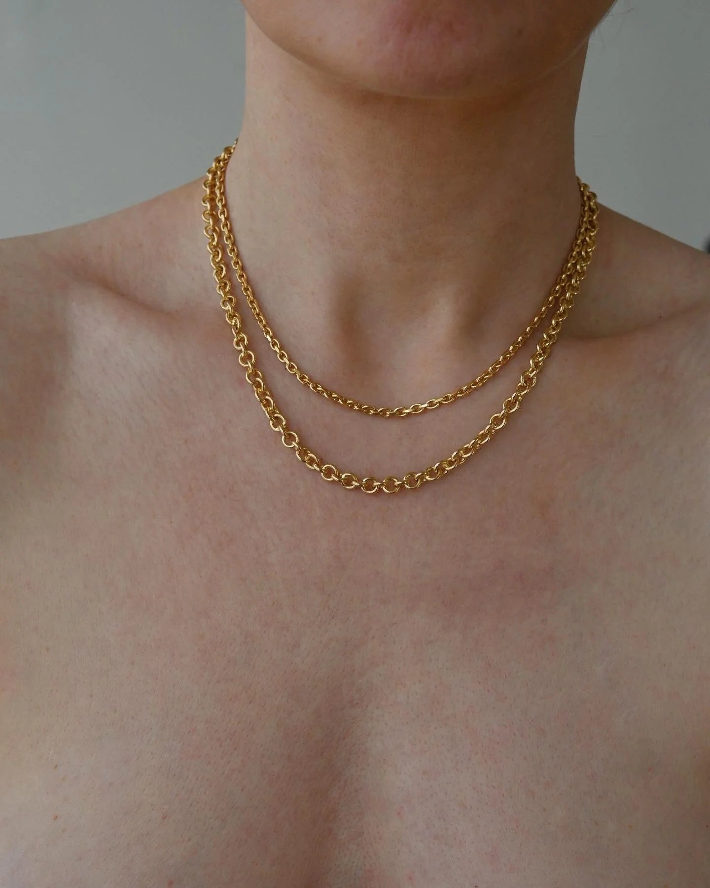Sexy Solid Swedish Vintage Anchor Chain 18K Gold