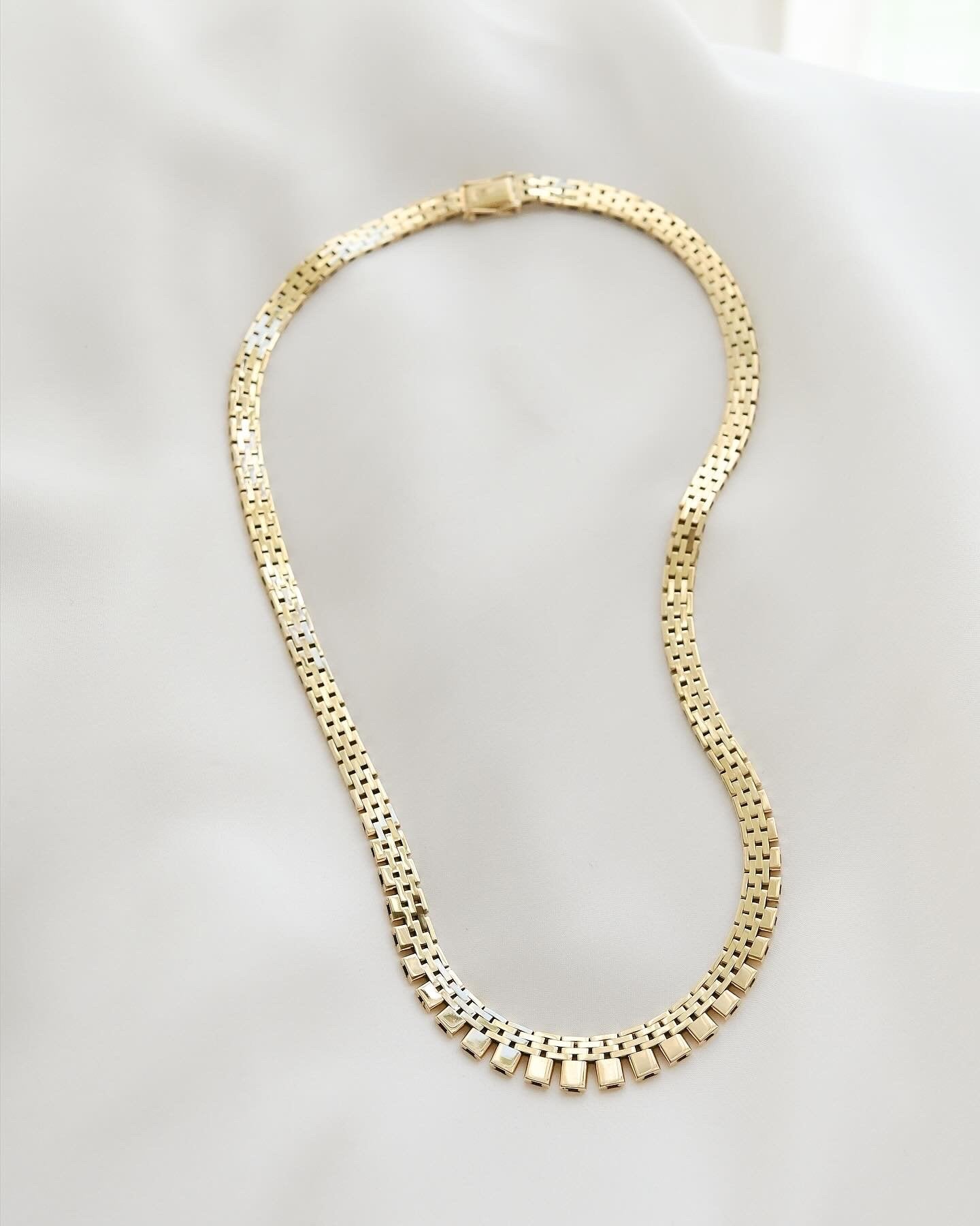 Superb 30 Grams Danish Vintage Mid Century Necklace 14K Gold 1970s