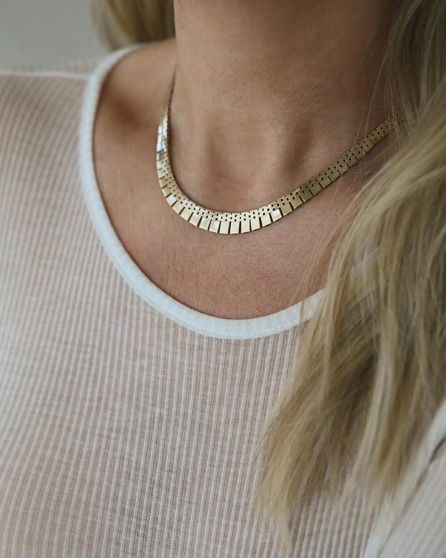 Perfect Sexy Cleopatra Necklace 29 GRAMS! 14K Gold 1960s