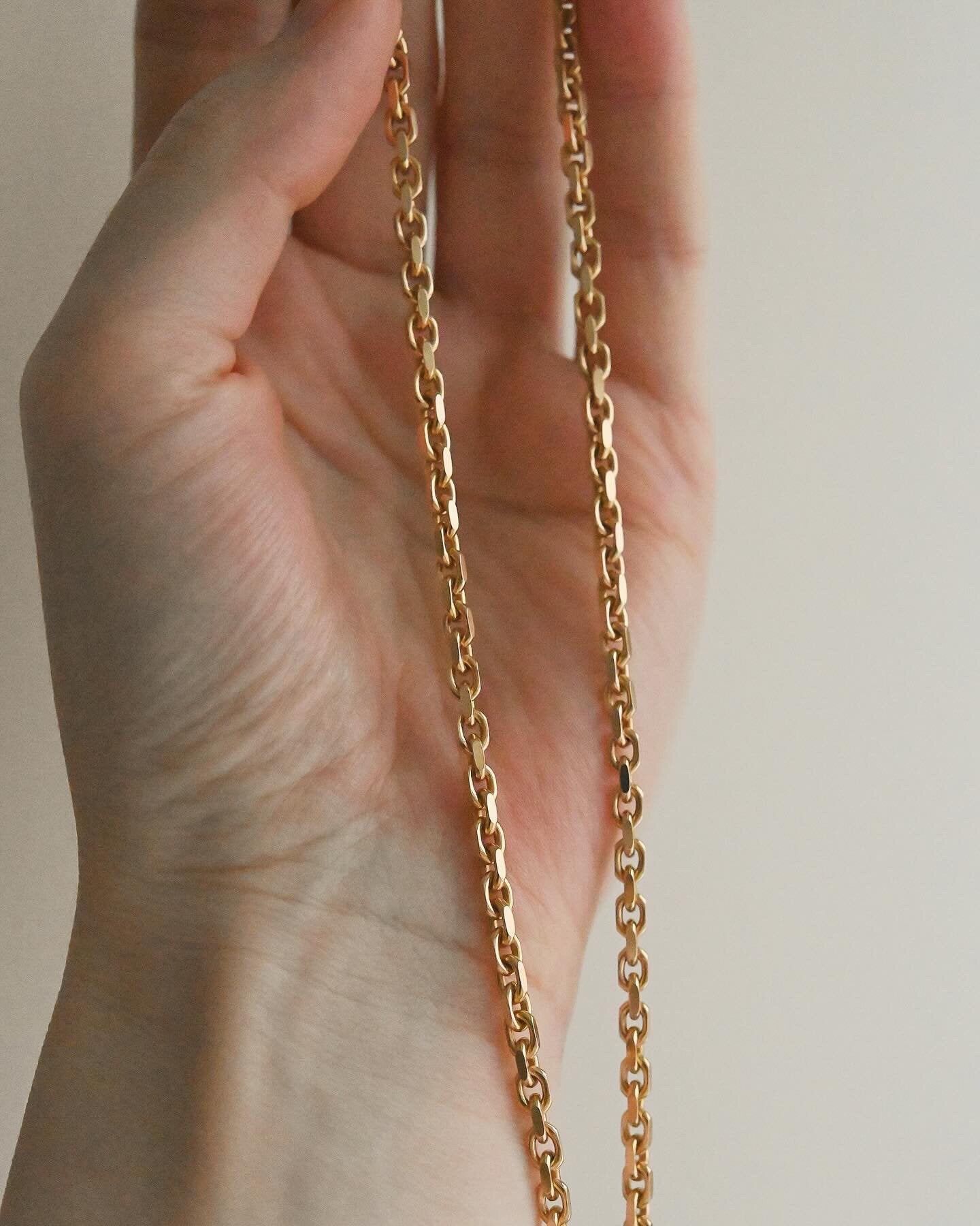 The perfect 19.6” Long Anchor Link Chain 14K Gold