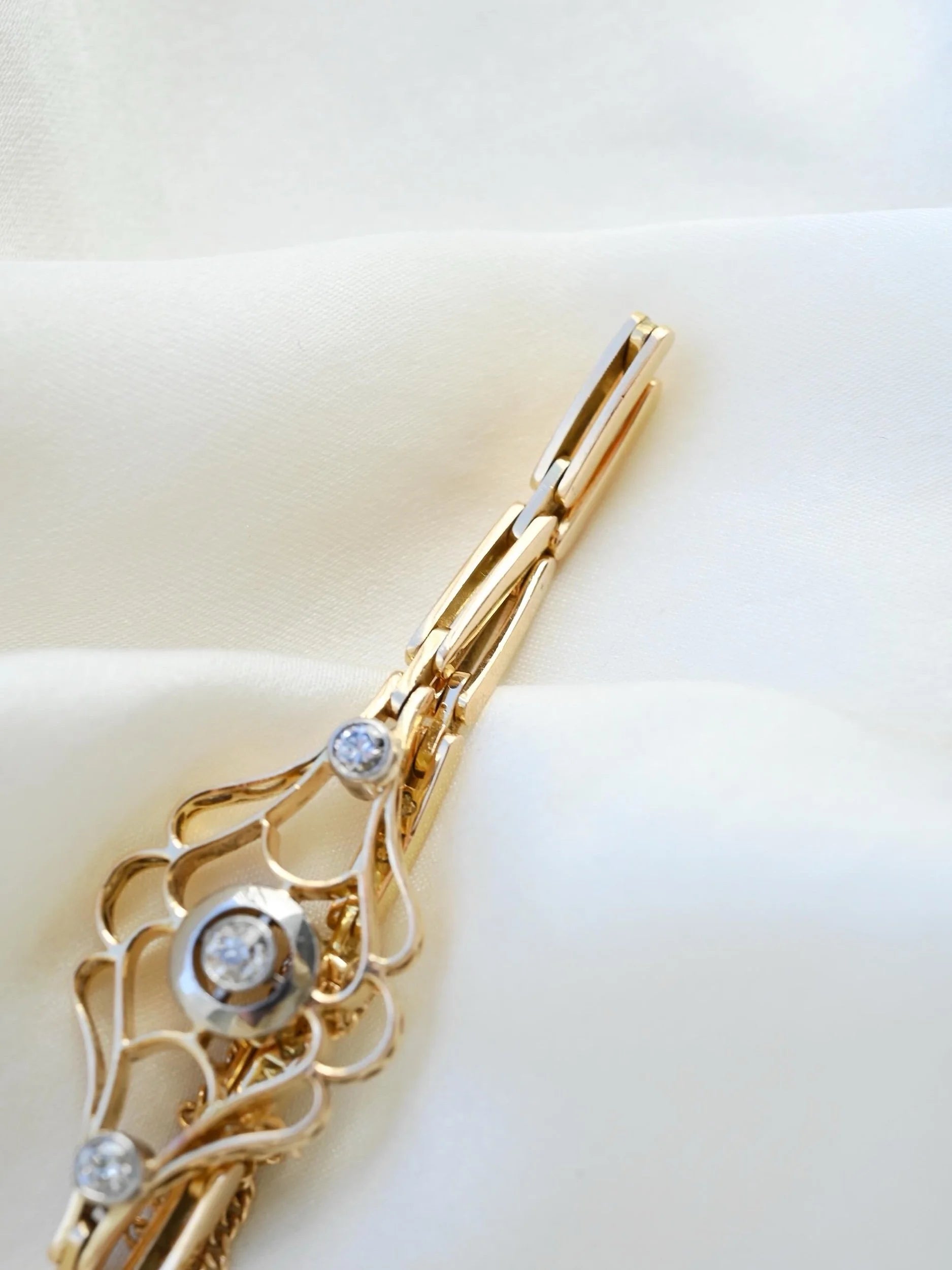 Extraordinary Antique Diamond Bracelet 18K Gold Sweden Beg 1900s