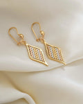 Sexy Dangling Earrings 18K Tri Color Gold 1970