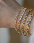 Amazing Rare Mid Century Swedish Single Row Star Link Bracelets 18K Gold