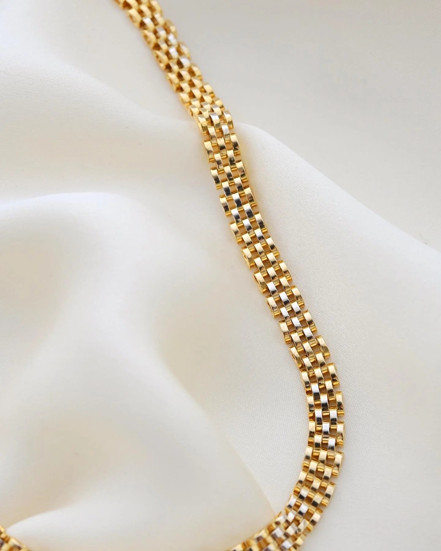 Danish Vintage Rolex Link Necklace 14K Gold 1980