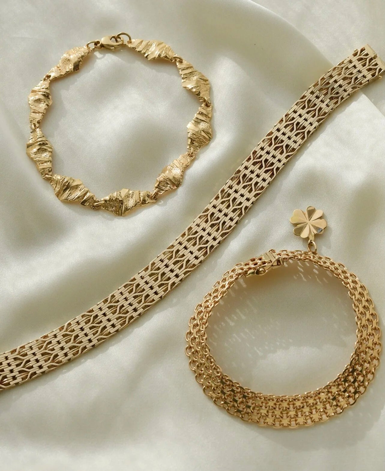 Beautiful Swedish Nugget Bracelet 18K Gold 1976