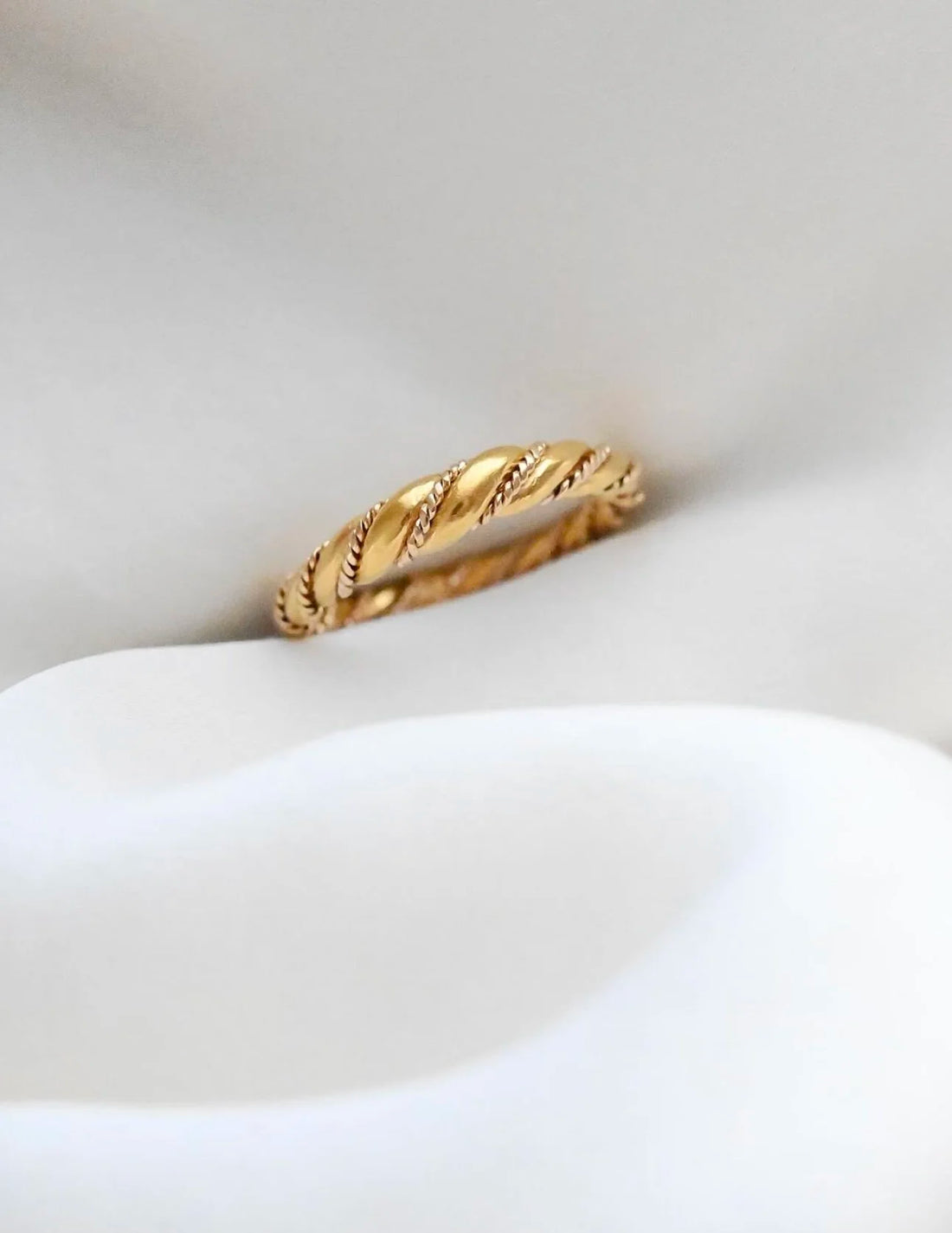 Special 23K Braided Viking Ring Sweden 1960s