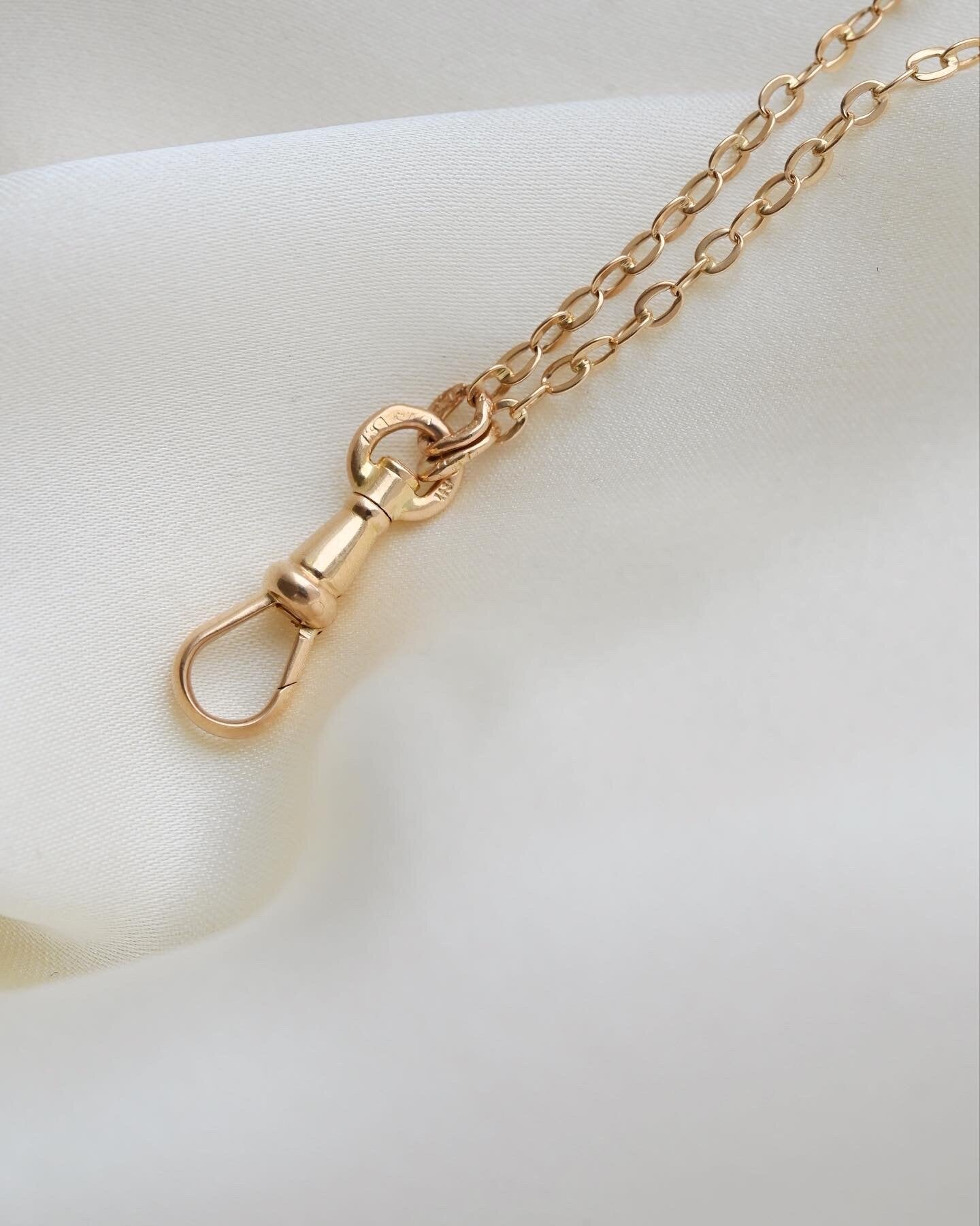 Antique 116-year-old Long Guard Chain 18K Gold 1906