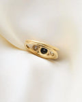 Sublime Special Antique Ring w Old Cut Diamonds and Sapphire 18K Gold 1920s