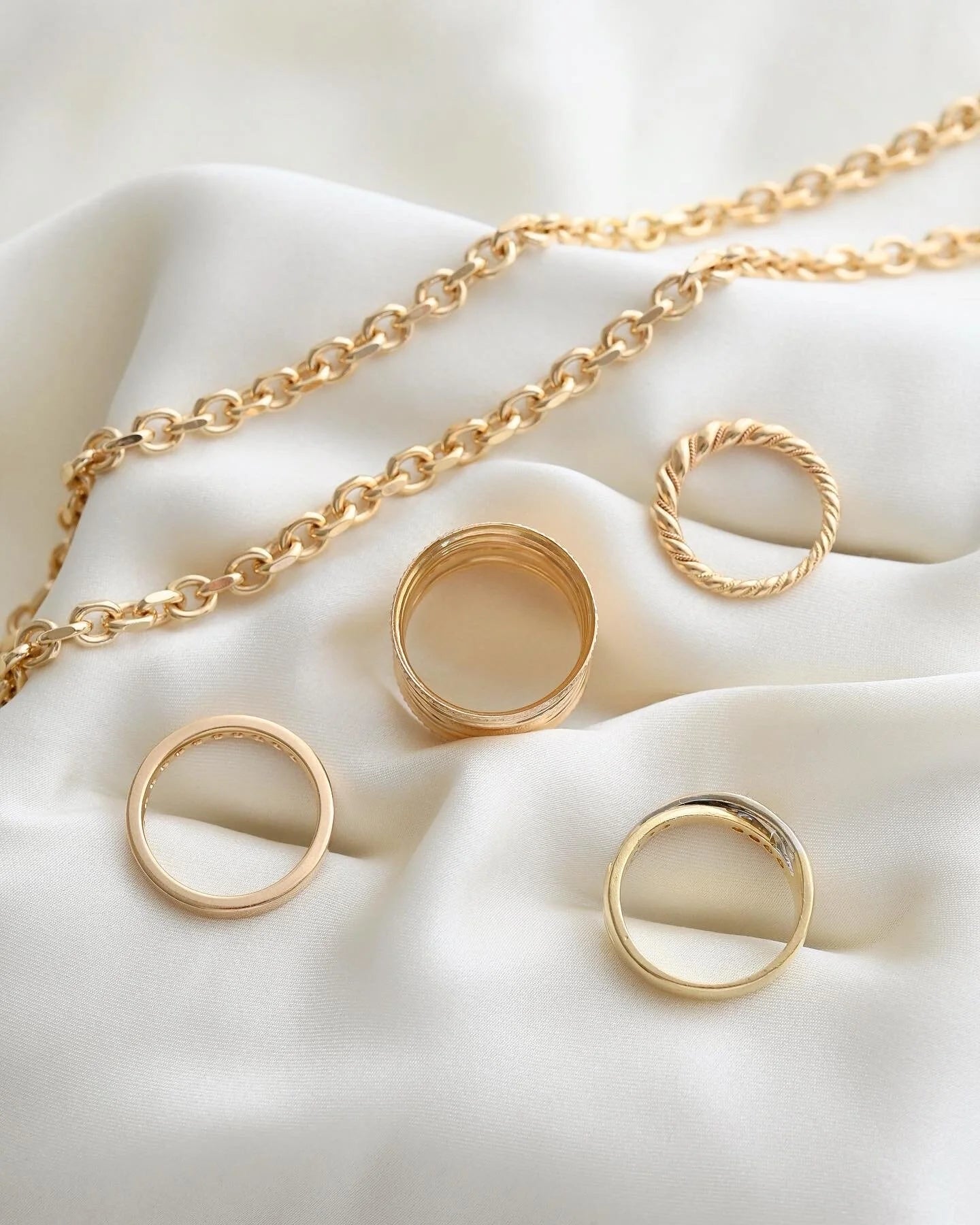 Braided Twist Ring Swedish Vintage 18K Gold