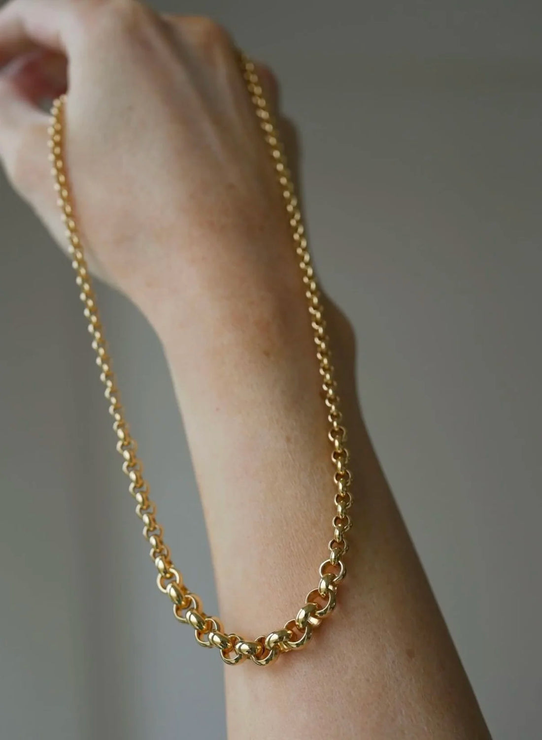 Rare Belcher Link Chain Italian Vintage 18K Gold 17.75 Inches