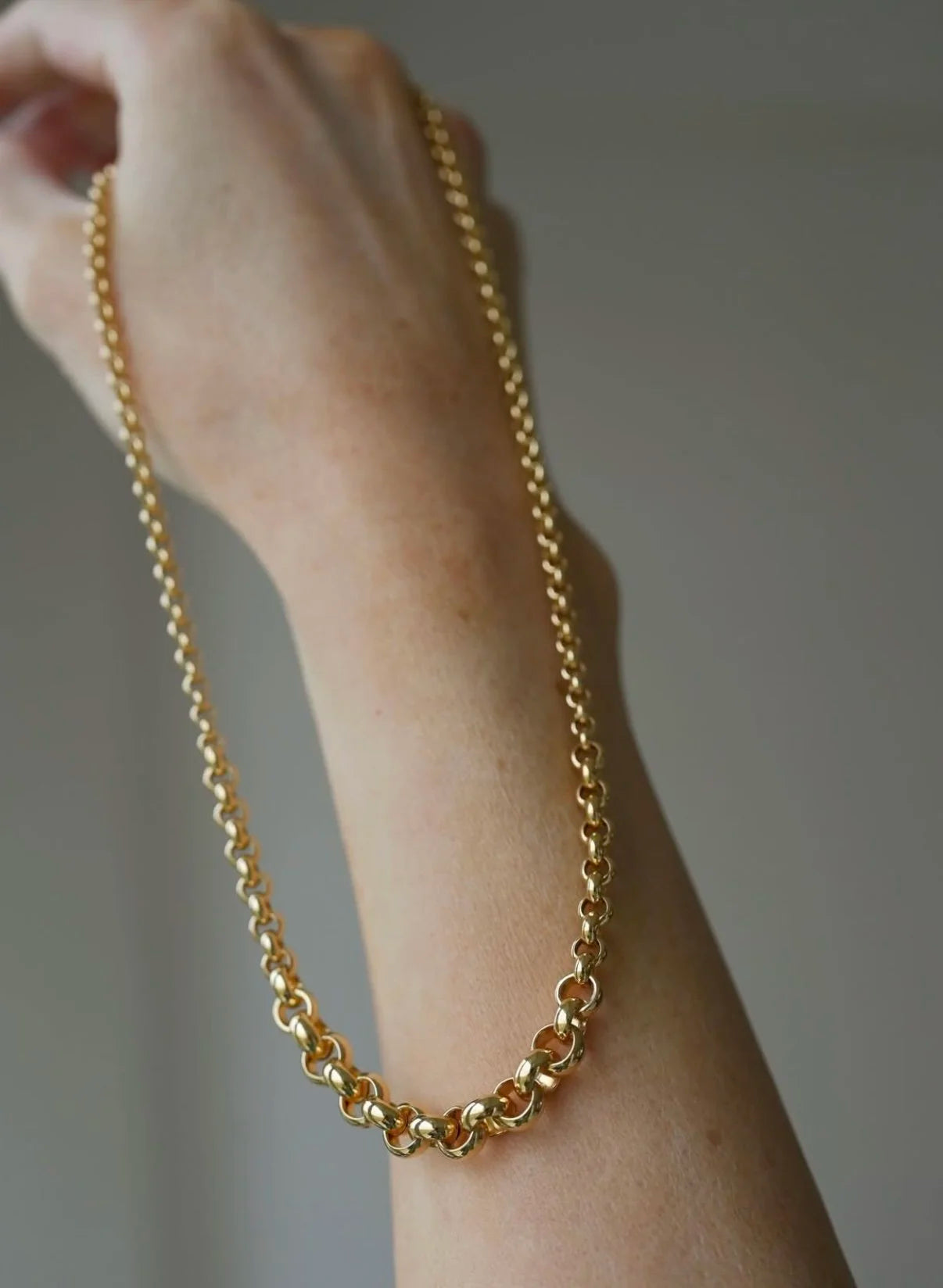 Rare Belcher Link Chain Italian Vintage 18K Gold 17.75 Inches
