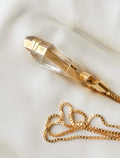 Out of This World Amazing HUGE Clear Crystal Bow Pendant 18K Gold 1945 Sweden