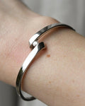 Elegant Bangle w Floating Diamond 0.35 carats 14K White Gold